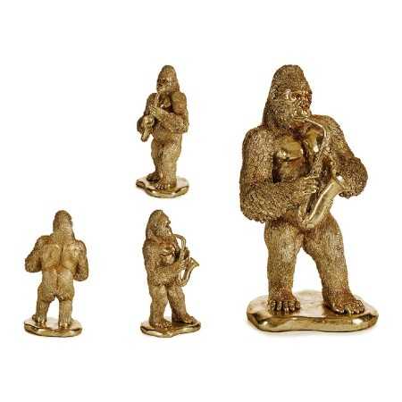 Figurine Décorative Gorille Saxophone Doré 18,5 x 38,8 x 22 cm