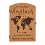 Nyckelskåp Världskarta Brun MDF Kork (20 x 7,5 x 29 cm)