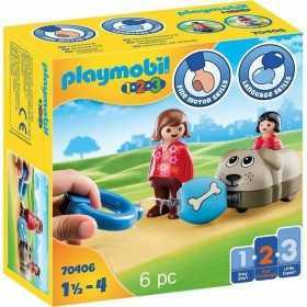 Playset Playmobil 1.2.3 Hund Pojkar 70406 (6 pcs)
