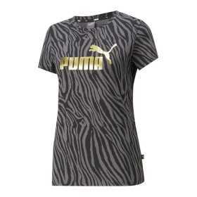 T-shirt Puma Essentials Tiger AOP Grå Svart