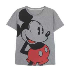 T-shirt à manches courtes femme Mickey Mouse Gris Gris foncé