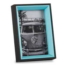Photo frame Black Blue 3 x 17 x 12 cm Crystal MDF Wood