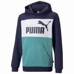 Tröja med huva Unisex Puma Essential Colorblock Mörkblå