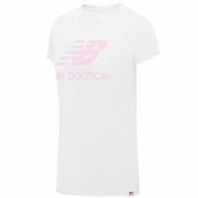 Women’s Short Sleeve T-Shirt New Balance Essentials Stacked White