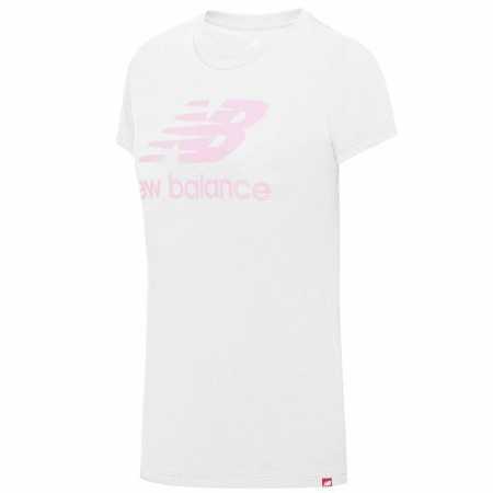 T-shirt à manches courtes femme New Balance Essentials Stacked Blanc