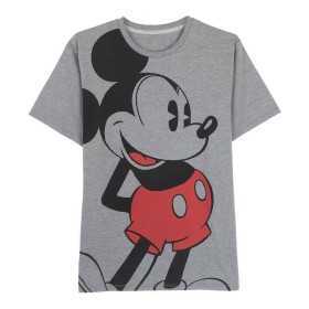 T-shirt med kortärm Herr Mickey Mouse Grå Mörkgrå Vuxna