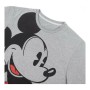 Herren Kurzarm-T-Shirt Mickey Mouse Grau Dunkelgrau Erwachsene