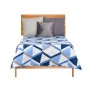 Reversible Bedspread Blue Triangle White (240 X 260 cm)