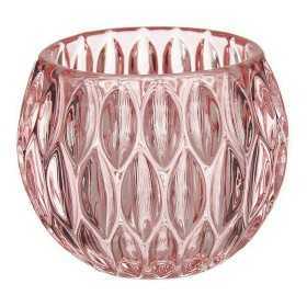 Candleholder Hexagonal 11 x 9 x 11 cm Crystal Pink