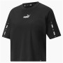 Damen Kurzarm-T-Shirt Puma Tape Crop Schwarz