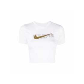 Women’s Short Sleeve T-Shirt TEE SLIM CRP SWOOSH DN5798 Nike 100 White