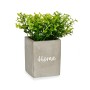 Decorative Plant Grey Cement Green Plastic 13 x 20 x 13 cm