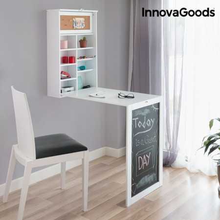 Bureau pliant Woldy InnovaGoods Blanc Bois (80 x 50 x 18 cm) (Reconditionné B)