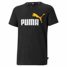 Short-sleeve Sports T-shirt Puma Essentials+ Two-Tone Logo Black