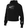 Luvtröja, Flickor AIR FT CROP HOODIE Nike DM8372 010 Svart