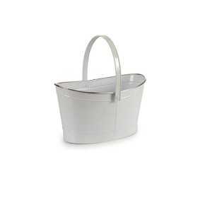 Planter Basket Metal White (22 x 19,5 x 37,5 cm)