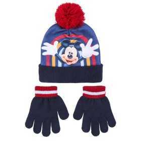 Mütze und Handschuhe Mickey Mouse Blau (Einheitsgröße)