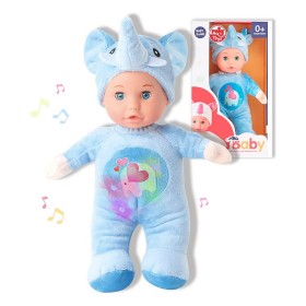 Doll Reig Elephant Fluffy toy Blue 30 cm (30 cm)