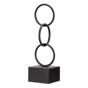 Deko-Figur Ringe Schwarz Metall (12,5 x 40,5 x 12,5 cm)
