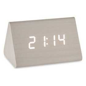Table-top Digital Clock White PVC MDF Wood (11,7 x 7,5 x 8 cm)