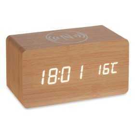 Table-top Digital Clock Brown PVC MDF Wood (15 x 7,5 x 7 cm)