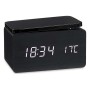 Digitale Desktop-Uhr Schwarz PVC Holz MDF (15 x 7,5 x 7 cm)