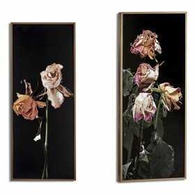 Cadre Doré Fleurs Noir Contre-plaqué (21,2 x 2 x 51,2 cm)