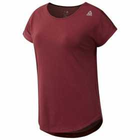 Women’s Short Sleeve T-Shirt Reebok Work Mesh Dark Red