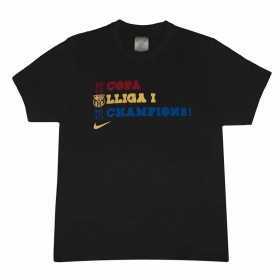 Kurzärmiges Fußball T-Shirt für Männer Nike Barça Triplete Schwarz