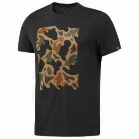 T-shirt med kortärm Herr Reebok Sportswear Training Kamouflage Svart