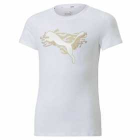 Barn T-shirt med kortärm Puma Alpha Vit