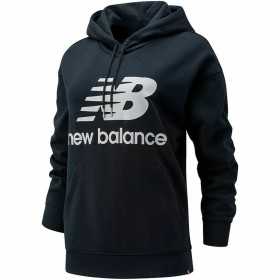 Tröja med huva Dam New Balance Essentials Stacked Logo Svart