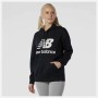 Sweat à capuche femme New Balance Essentials Stacked Logo Noir