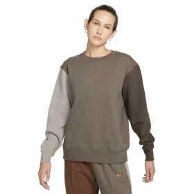 Women’s Sweatshirt without Hood Nike Swoosh Brown