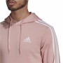 Herren Sweater mit Kapuze Adidas Essentials Wonder Mauve 3 Stripes Rosa