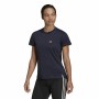 Damen Kurzarm-T-Shirt Adidas Aeroready Designed 2 Move Schwarz Blau