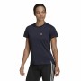 Women’s Short Sleeve T-Shirt Adidas Aeroready Designed 2 Move Black Blue