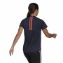 Damen Kurzarm-T-Shirt Adidas Aeroready Designed 2 Move Schwarz Blau
