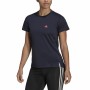Damen Kurzarm-T-Shirt Adidas Aeroready Designed 2 Move Schwarz Blau