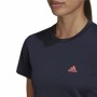 Women’s Short Sleeve T-Shirt Adidas Aeroready Designed 2 Move Black Blue