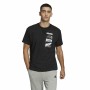 Herren Kurzarm-T-Shirt Adidas Essentials Brandlove Schwarz