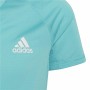 Child's Short Sleeve T-Shirt Adidas Aeroready Three Stripes Aquamarine