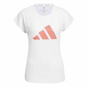 Damen Kurzarm-T-Shirt Adidas Training 3B Weiß