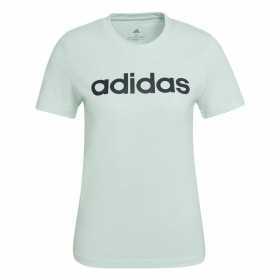 Women’s Short Sleeve T-Shirt Adidas Loungewear Essentials Slim Logo Mint