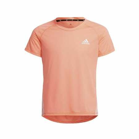 Kurzarm-T-Shirt für Kinder Adidas Aeroready Three Stripes Lachsfarben