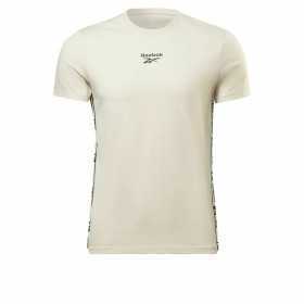 Men’s Short Sleeve T-Shirt Reebok Identity Tape Beige