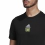 Herren Kurzarm-T-Shirt Adidas Aeroready Paris Graphic Tennis Schwarz