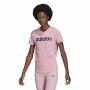 Damen Kurzarm-T-Shirt Adidas Loungewear Essentials Slim Logo Rosa