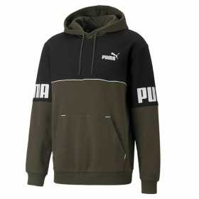 Men’s Sweatshirt without Hood Puma Power Colorblock Green Black