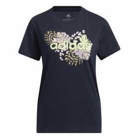 T-shirt med kortärm Dam Adidas Farm Print Graphic Mörkblå